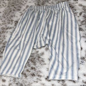 Honest Company Blue White Stripe Trousers 0-3 Months